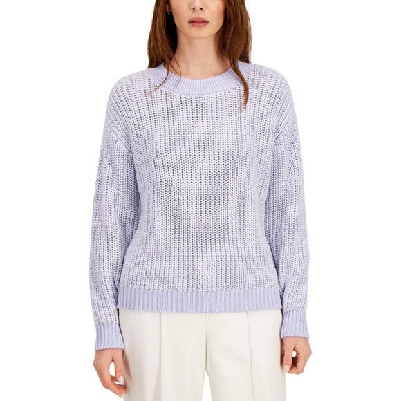 Alfani Metallic Shine Crewneck Sweater, Lavender Cloud, Sz. L - Picture 1 of 9